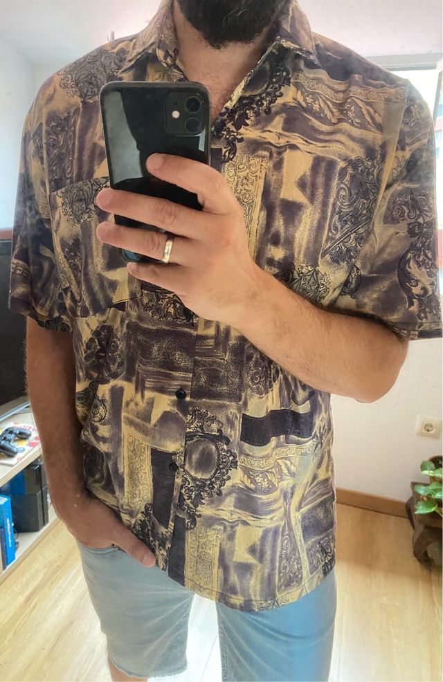 Camisa Hawaiana estampada T-M