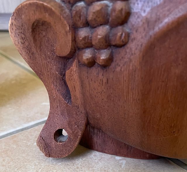 Statuetta Legno Scultura Viso Buddha