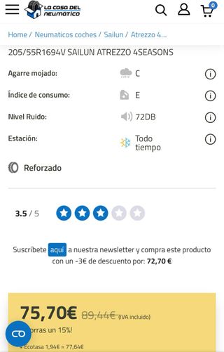 Neumáticos all season 205 55 R16 94v
