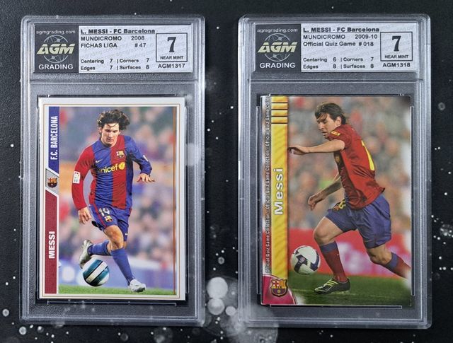 2 CARDS DE MESSI FC BARCELONA - AGMGRADING - MDC