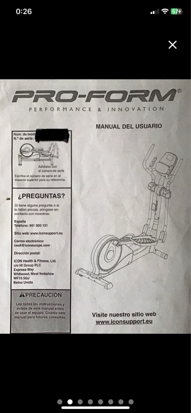 Proform elíptica Space Saver plegable leer bien