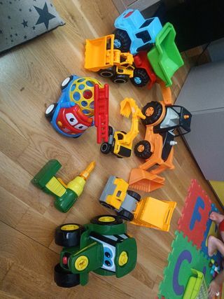 Set juguetes niños tractores, coches