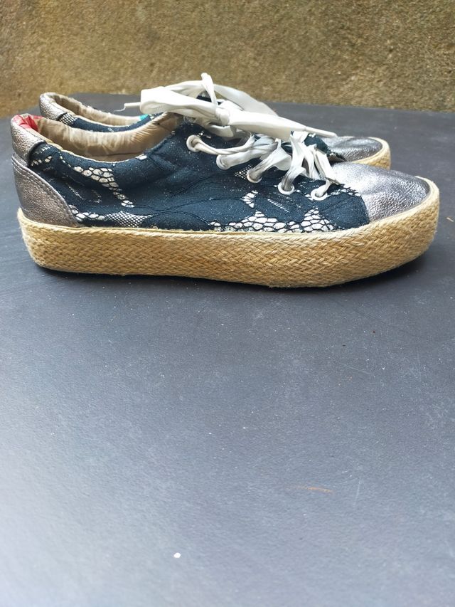 Sneakers argento e nere