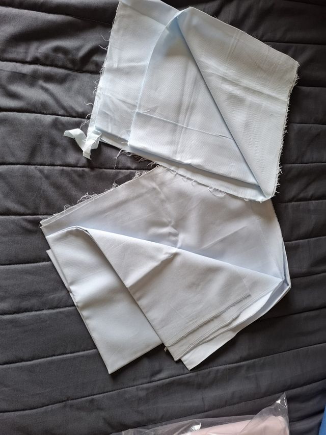 Scampoli di cotone piquet 1000 righe celeste