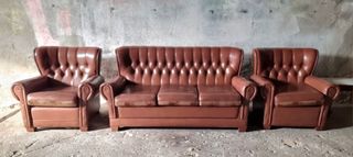 Muebles castaño, cómoda, mesillas, cabecero