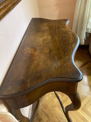 Mesa consola madera noble  nogal