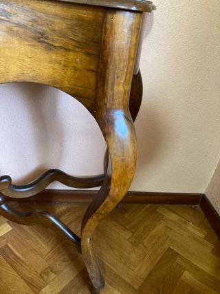 Mesa consola madera noble  nogal