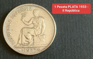 1 Peseta PLATA - 1933 - II República 