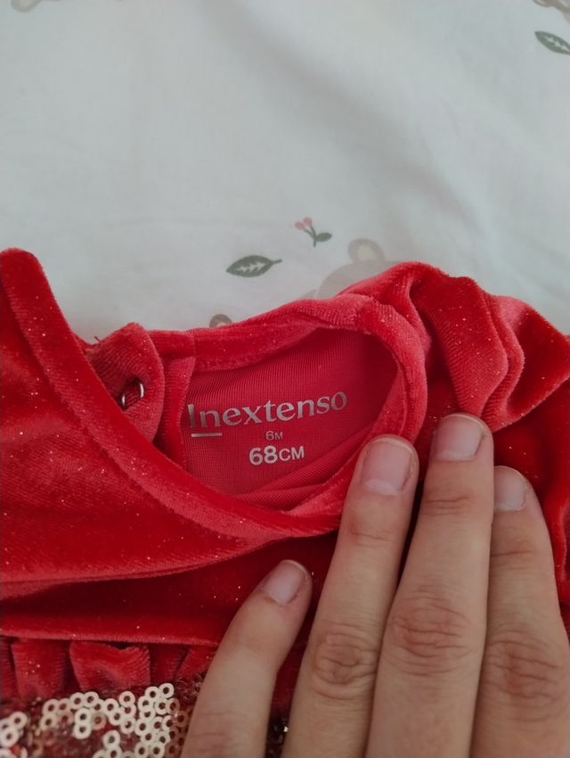 Vestido celebración talla 6 meses con leotardos