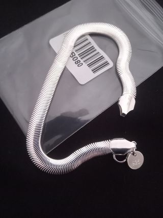 Brazalete Serpiente Plata Ley 925 20cm 5mm NUEVO 