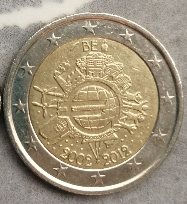 2 € conmemorativa Bélgica 2012.