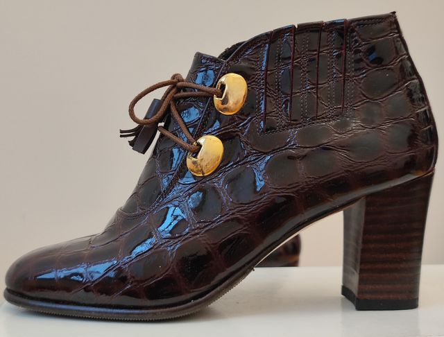 Polacchine artigianali marroni di vernice 33IT