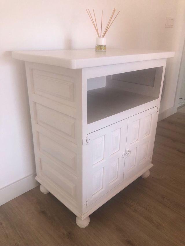 Mueble madera vintage blanco