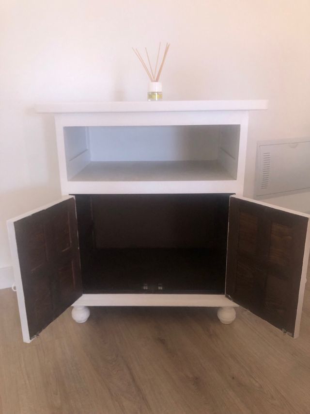 Mueble madera vintage blanco