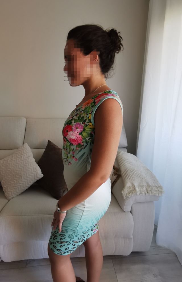 Vestido verde turquesa calado