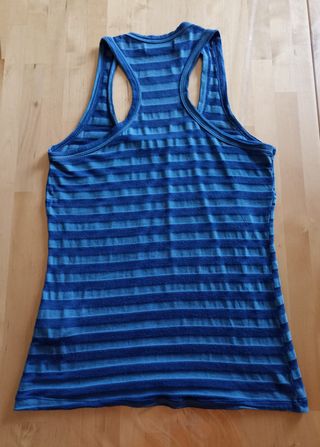 Camiseta tirantes espalda nadadora rayas azul Left
