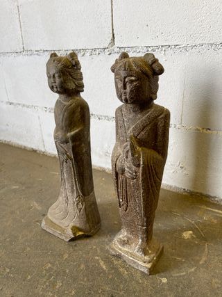 ✅set 2 figura de piedra mujer