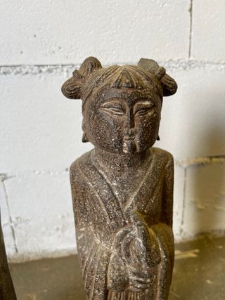 ✅set 2 figura de piedra mujer