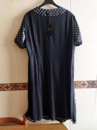 Vestido lunares azul marino,antea