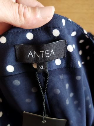 Vestido lunares azul marino,antea