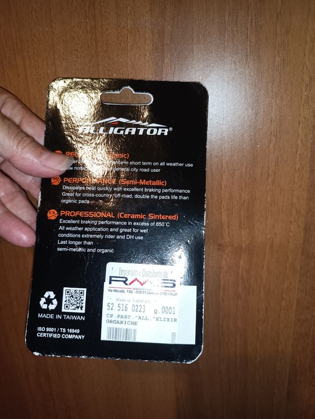 Alligator freni disco pastiglie bici ciclismo