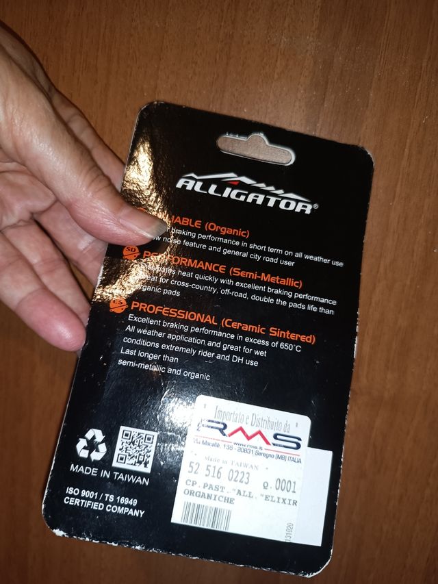 Alligator freni disco pastiglie bici ciclismo