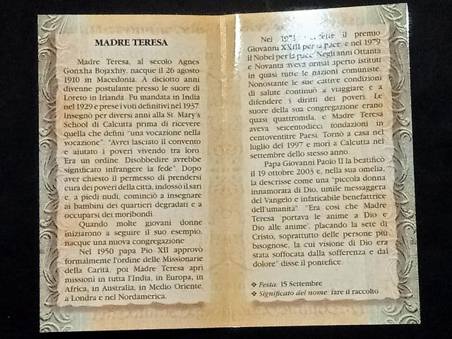 37 santini doppi, madre Teresa di calcutta