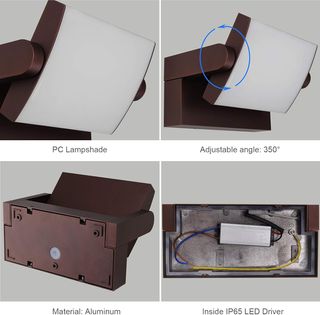 2 Lamparas de pared exterior/interior LED 24W