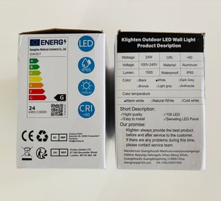 2 Lamparas de pared exterior/interior LED 24W