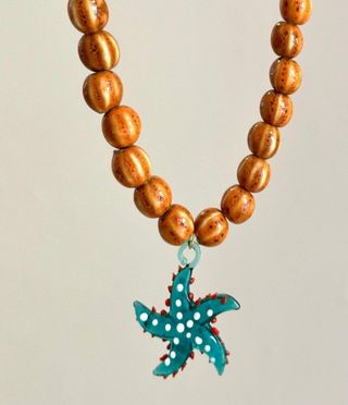 Collar naranja estrella de mar turquesa