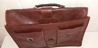Cartera maletín de cuero vintage