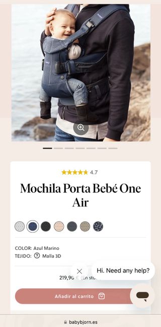 Mochila de malla portabebé Babyjorn One Air 