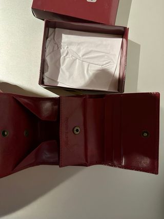 Cartera piel granate a estrenar