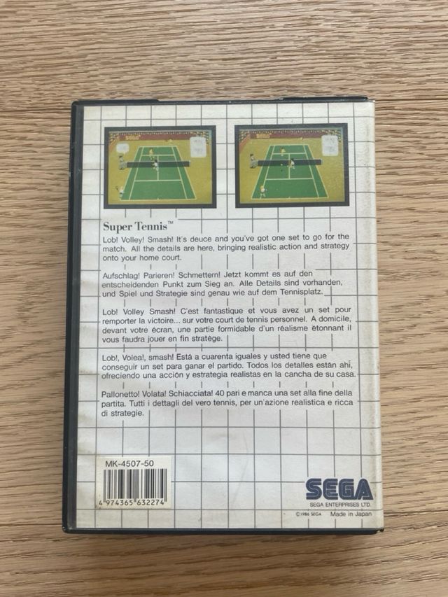 Super Tennis - Sega Master System - PAL -no manual