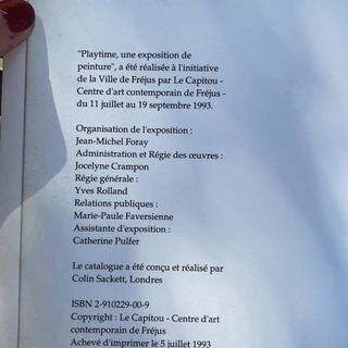 Catalogo esposizione arte Playtime 1993