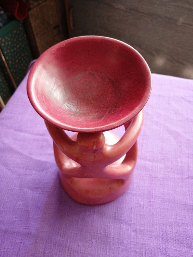 Porta velas y esencias de piedra 17x11