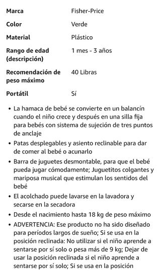 Hamaca Fisher Price