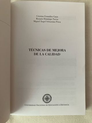 TECNICAS DE MEJORA DE CALIDAD UNED
