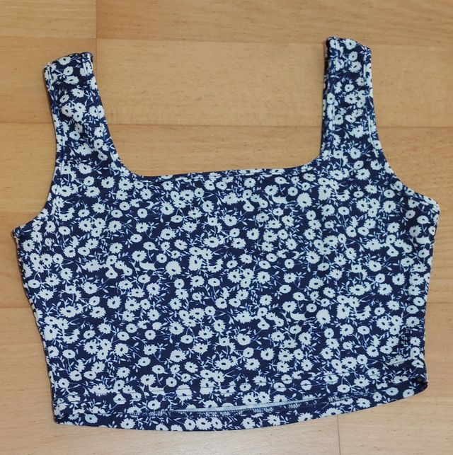 Top azul de flores de Shein