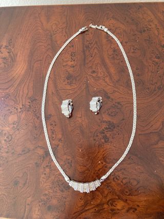 Gargantilla de Rodio y Pendientes