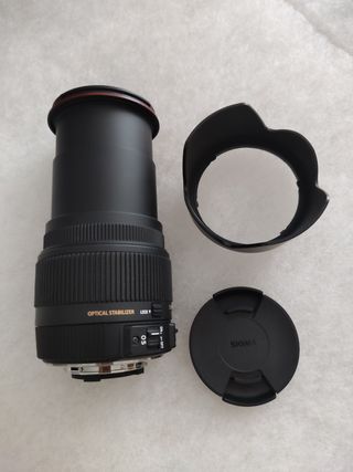 Cámara reflex c/objetivo y objetivo auxiliar