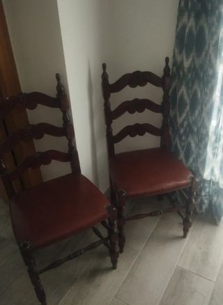 Silla vintage madera caoba