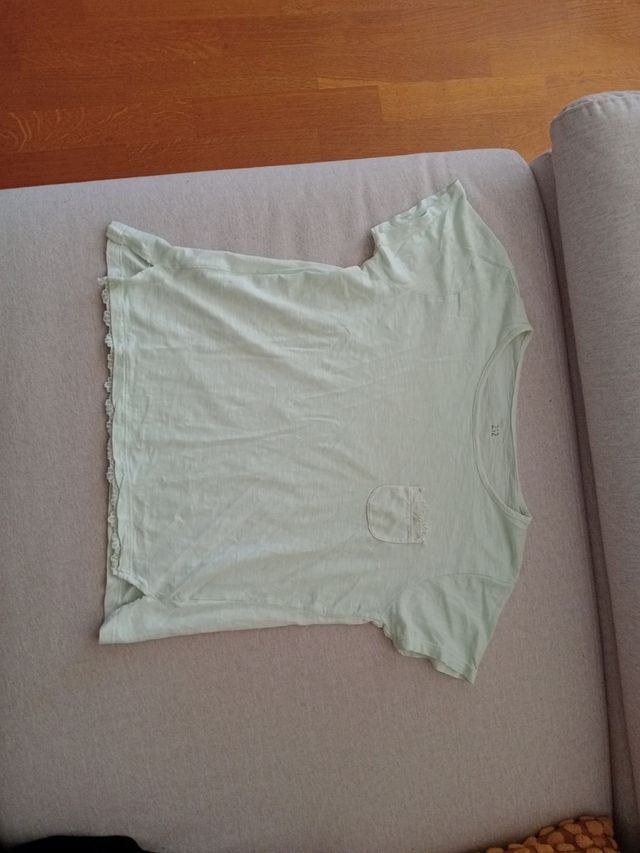 Camiseta fresca algodón Nina color agua