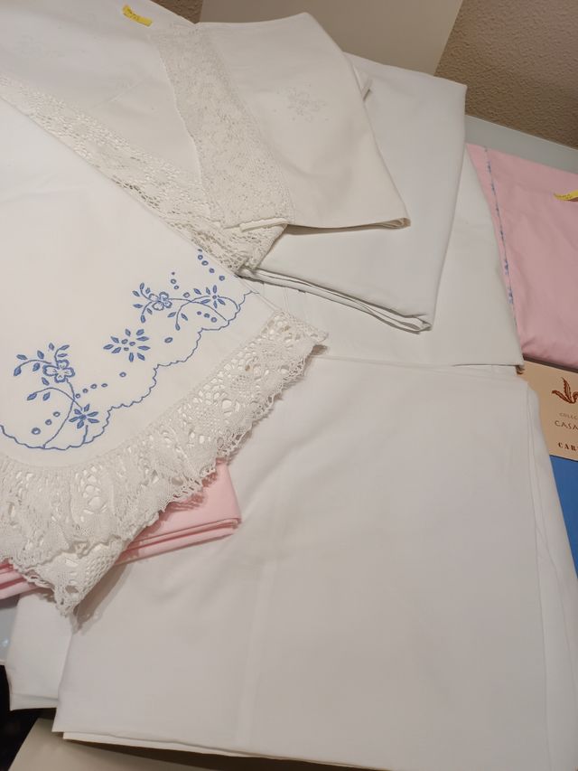 Sábanas bordadas de algodón , lote 