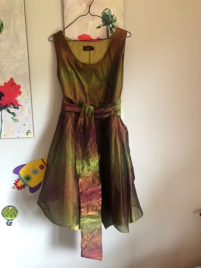 Vestido fiesta elegante tejido brillante