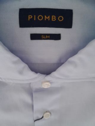 Piombo camicia slim azzurro