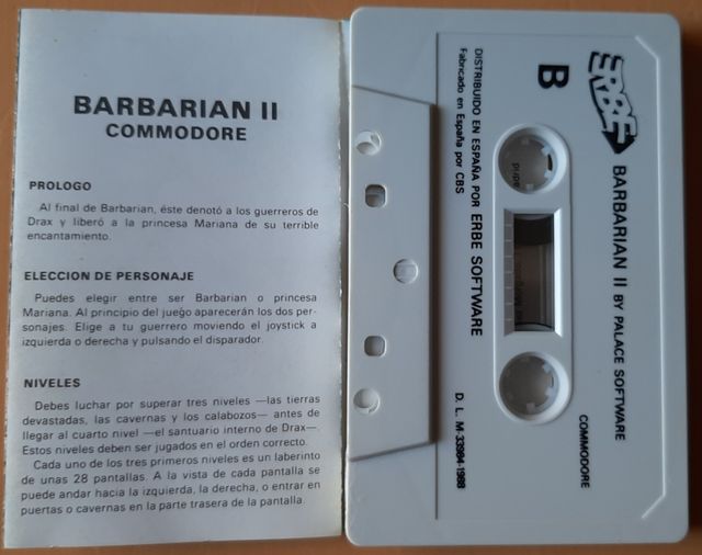 Barbarian II. Commodore cassette