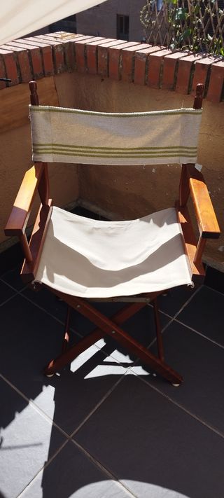 silla plegable de madera