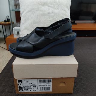 Sandalias Piel Negro/Azul Marino CAMPER