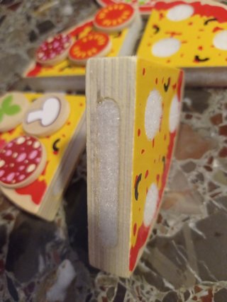 Juguete, pizza de madera